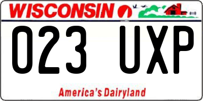 WI license plate 023UXP