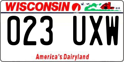 WI license plate 023UXW