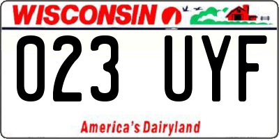 WI license plate 023UYF