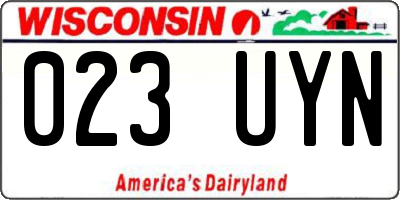 WI license plate 023UYN