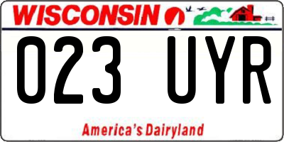 WI license plate 023UYR