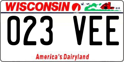 WI license plate 023VEE