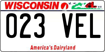 WI license plate 023VEL