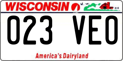 WI license plate 023VEO