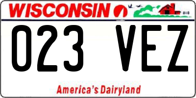 WI license plate 023VEZ