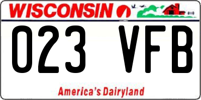 WI license plate 023VFB
