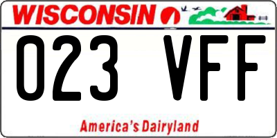 WI license plate 023VFF