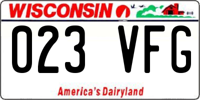 WI license plate 023VFG