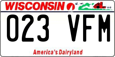 WI license plate 023VFM
