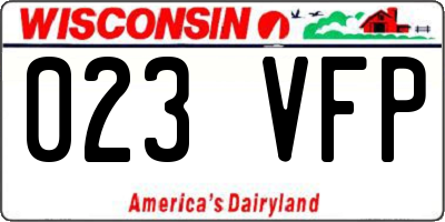 WI license plate 023VFP