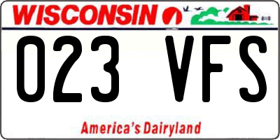 WI license plate 023VFS