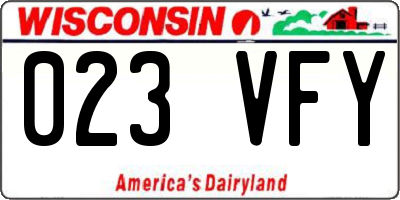 WI license plate 023VFY