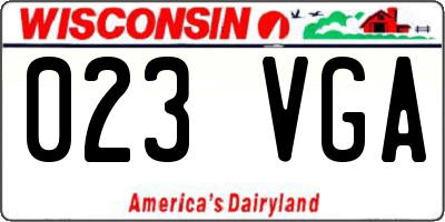 WI license plate 023VGA