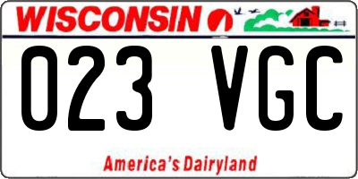 WI license plate 023VGC