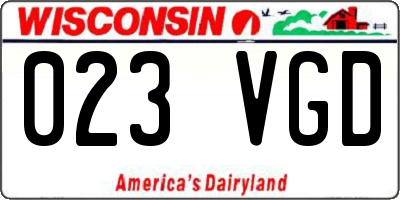 WI license plate 023VGD