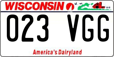WI license plate 023VGG
