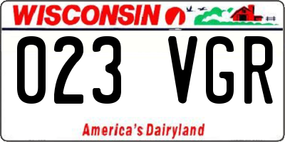 WI license plate 023VGR