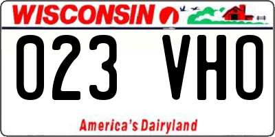 WI license plate 023VHO