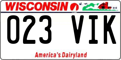WI license plate 023VIK