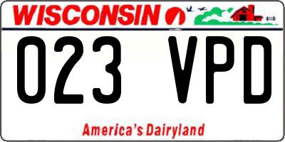 WI license plate 023VPD