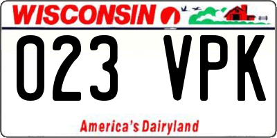 WI license plate 023VPK