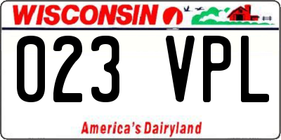 WI license plate 023VPL