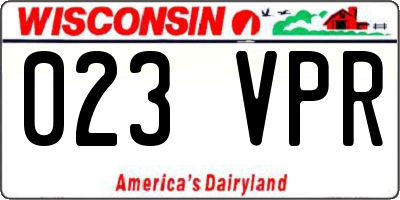 WI license plate 023VPR