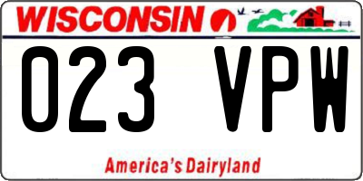 WI license plate 023VPW