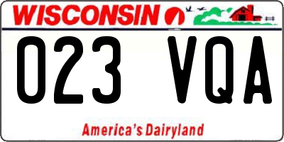 WI license plate 023VQA