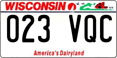 WI license plate 023VQC