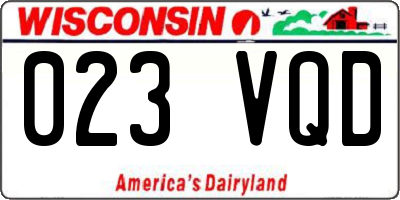 WI license plate 023VQD