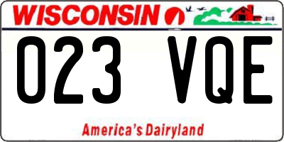 WI license plate 023VQE