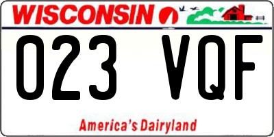 WI license plate 023VQF
