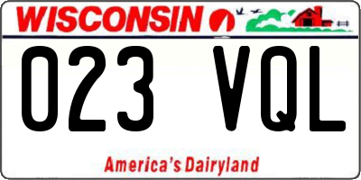 WI license plate 023VQL