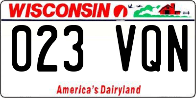 WI license plate 023VQN