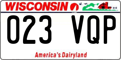 WI license plate 023VQP
