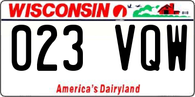 WI license plate 023VQW