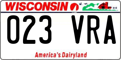 WI license plate 023VRA