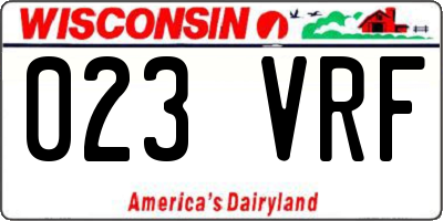 WI license plate 023VRF