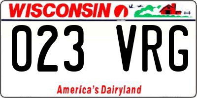 WI license plate 023VRG