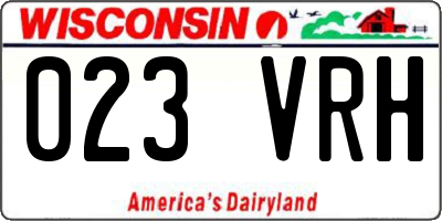 WI license plate 023VRH