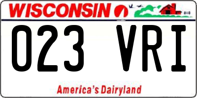 WI license plate 023VRI