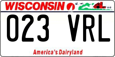 WI license plate 023VRL