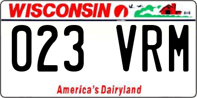 WI license plate 023VRM