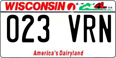WI license plate 023VRN