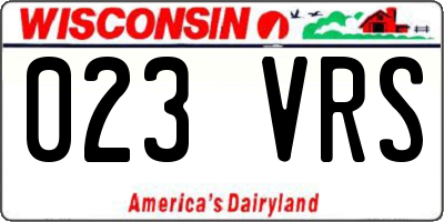 WI license plate 023VRS