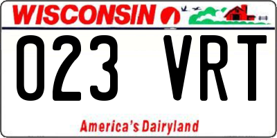 WI license plate 023VRT