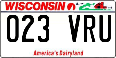 WI license plate 023VRU