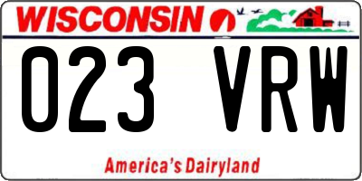 WI license plate 023VRW