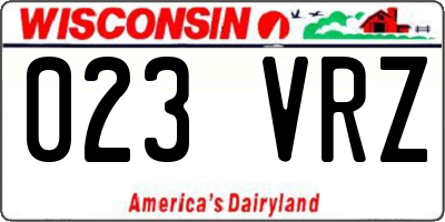 WI license plate 023VRZ